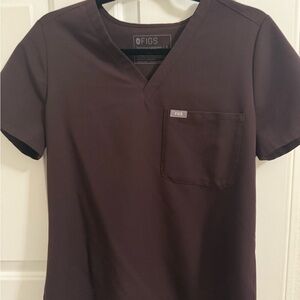 FIGS Espresso V-Neck Scrub Top